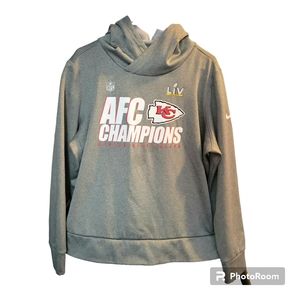 Nike Women's Gray Kansas City Chiefs 2020 AFC Champions NFL Hoodie | Size XL